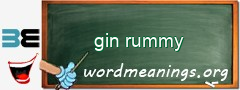 WordMeaning blackboard for gin rummy